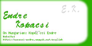 endre kopacsi business card